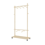 Solid Wood Modern Clothes Rack with 6 Wooden Hangers, Space-Saving Design, Adjustable Shelf, and W773P227474