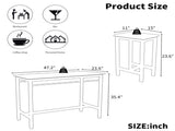 5-piece modern kitchen table with four bar stools Bar table set 5PC,metal frame and MDF, white 92378769