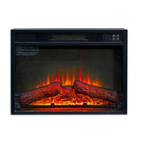 ZUN 23" Electric Fireplace, 3DInfrared Black Fireplace Electric Insert Heater, with IR Remote Control, 92000032