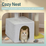 27.5in Cat Tree, Multi-level Cat Tower with Cat Scratching Post and Pad, Cozy Cat Condo, Padded Top 37744591