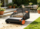 26" Push Lawn Sweeper, 7 cu. ft. Leaf & Grass Collector with Adjustable Brush Height & Rubber Wheels 96278134
