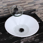 ZUN Ceramic Round Above Counter White Bathroom Sink Art Basin W99969283