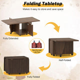 48" Foldable Coffee Table Extendable Center Table With Storage Cabinets & Wheels - Walnut 87117762