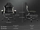 Ergonomic Gaming Chair with Pocketed Spring Cushion, Breathable Fabric Computer Chair with Footrest, 95937557
