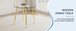 ZUN Round dining table with glass top, gilded metal legs, exquisite living, starting from details, W1151P205877