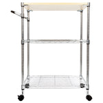 ZUN 3-Tier Rolling Kitchen Trolley Cart Steel Island Storage Utility Service Dining 15773870