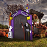 ZUN 9.8 FT Halloween Inflatables Haunted House Castle Archway Outdoor Decorations, Scary Halloween Giant 03459375