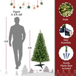 ZUN 4ft Artificial Christmas Tree Prelit with Stand,100 Warm White LED Lights,Realistic 241 Branch Tips 54634993