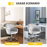 Accent chair Modern home office leisure chair with adjustable velvet height and adjustable casters W1521108569