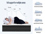 Twin Size Mattress,12 Inch Hybrid Mattress, Individually Pocketed Innerspring, Medium Firm T3962P406342