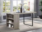 Grey Oak and Black 2- Shelf Dining Table B062P209315