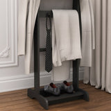 Accent Portable Garment Rack,Clothes Valet Stand with Storage Organizer,Black Finish W760P145329