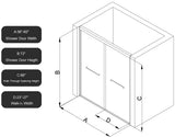 Half frameless double sliding glass shower door, SGCC certified 1/4 inch transparent tempered W2965P364895