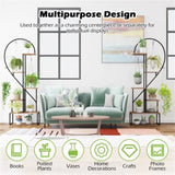 2PCS metal plant rack with 6 metal hooks 43234307