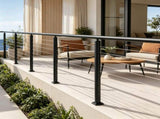 4-Pack 36x2x2 In Cable Railing Post, Pre-Drilled Holes, Black Stainless Steel with 30503766