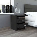 ZUN Eter Nightstand , End Table, Side Table Superior Top, Two Drawers -Black B20091863