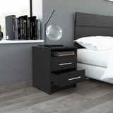 Eter Nightstand , End Table, Side Table Superior Top, Two Drawers -Black B20091863
