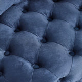 Velvet Upholstered Swivel Chair for Living Room, with Button Tufted Design and Movable Wheels, W487124835