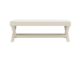 Comfort Double Bench Upholstered in Velvet Fabric,Stool Stylish X-Crossed Legs,Comfort Cushion W2671P441828