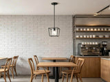 Farmhouse Black Pendant Light, 1-Light Iron Cage Metal Pendant with Clear Glass Shade, Hallway, 28832918
