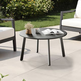 Patio Coffee Table, Metal Steel Outdoor Round Table, Weather Resistant Steel Side Table for 18230579