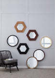 D20x1.5"Transitional Decor Style Mango Wood Wall Mirror Wall Decor with Frame of Solid Mango Wood W2078130546