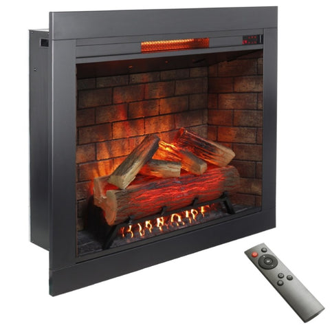 ZUN 33 inch Infrared Electric Fireplace Insert, Touch Panel Home Decor Heater, Smokeless Firebox With W1769P144715