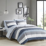 ZUN King Stripe Comforter Set with Bed Sheets B03599095