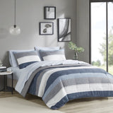 Cal King Stripe Comforter Set with Bed Sheets B03599096
