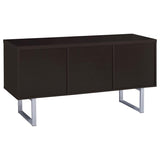 Cappuccino 5-drawer Credenza with Open Shelving B062P145476