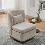 25.2 "Wide Modern Chenille Cushioned Armless Metal Base 360&deg Swivel Chair with Pillow, Suitable for W3118P253946