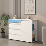 ZUN Storage cabinets with LEDs, 3 drawer sofa side cabinet,Drawer chest with open storage W1321126689
