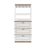 ZUN Light Oak and White Shoe Cabinet with Drop Down Drawer B062P189216