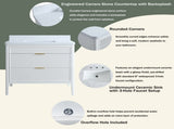 Fully Assembled 36'' White Freestanding Single Sink Bathroom Vanity with 2 Handle Sets and W1826P439634