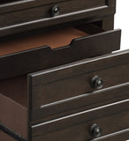 Transitional Design Nightstand Grayish Brown Finish Two Dovetail Drawers Bun Feet Wooden Furniture B01146216