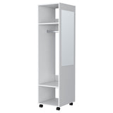 ZUN Benson Wardrobe in melamine with mirror and open storage B128P225197