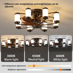 ZUN Ceiling Fan 21.7" with Dimmable Light DC Motor and 6 Speeds Reversible with Remote Control Flush W1340121432