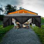 ZUN 3 x 6m Four Windows Practical Waterproof Folding Tent Black 99009729