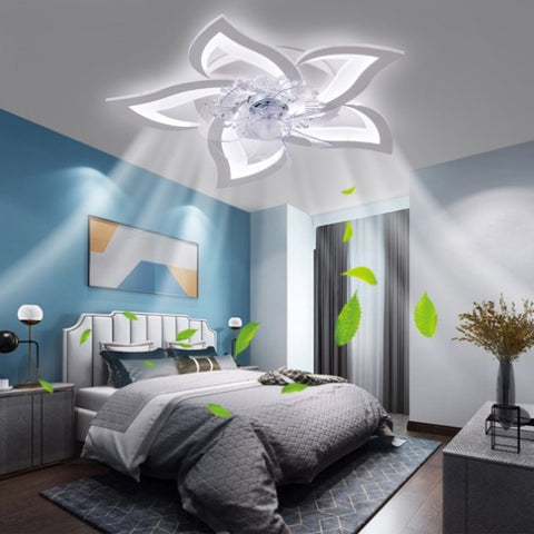 ZUN 27Inches Ceiling Fan with Lights Remote Control Dimmable LED, 6 Gear Wind Speed Fan Light W2009119787