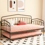 Fox twin daybed with twin trundle, Black B083P154245