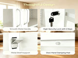 Steel Wall-Mounted Cabinet 31.50 31.50 11.81 inches White Steel Display Cabinet 14961045