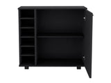 Bar -coffee cart 32" H, Kitchen or living room cabinet storage with 4 wheels, with 6 bottle racks, a B097133387