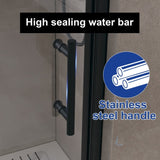 36 "x 72" Bifold Shower Door, 1/4" Tempered Glass, Matte Black Aluminum Frame, Explosion Proof W1675P307149