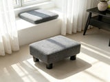 Small Charcoal Gray Linen Foot Stool Cube Ottoman Foot Rest with Sturdy Plastic Legs for Cozy 27535159