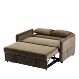 ZUN Double seat sofa bed sofa with pull-out bed, adjustable backrest with 2 lumbar pillows for small 40758871