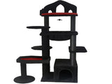 Black Gothic Cat Tree, Multi-Level Spooky Cat Tree with Scratching Posts, Perches, Hammock, and Cat 47364737