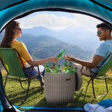 9.5 Gallon Cooler Side Table, Portable Ice Chest with Built-in Handle, Multifunctional Ice Cooler 03843302