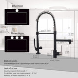 ZUN Commercial Kitchen Faucet Pull Down Sprayer Black and Nickel,Single Handle Kitchen Sink Faucet W1932124159