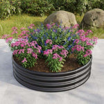 ZUN 47.24*11.4" Tall Round Raised Garedn Bed,Metal Raised Beds for Vegetables, Outdoor Garden Raised 55087693