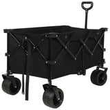 Heavy-Duty 360lb Capacity Foldable Utility Wagon All-Terrain Quiet Wheels, Adjustable Handle & Cup W321P297101